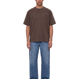 T-shirt gros grain in marrone 