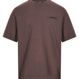 T-shirt gros grain in marrone 