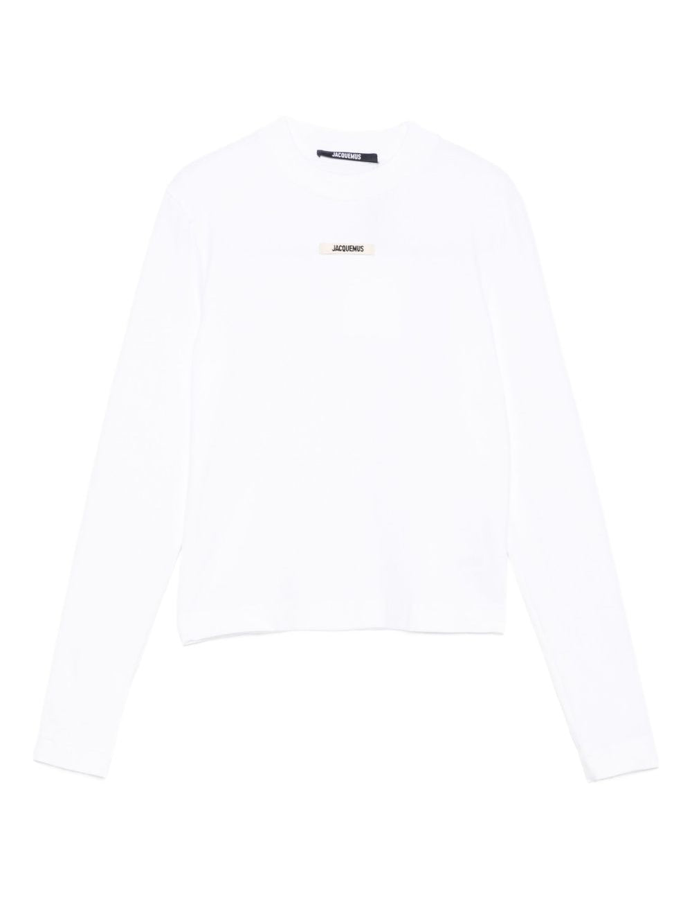 T-shirt a maniche lunghe le tshirt gros grain in bianco Jacquemus - donna 