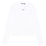 T-shirt a maniche lunghe le tshirt gros grain in bianco Jacquemus - donna 