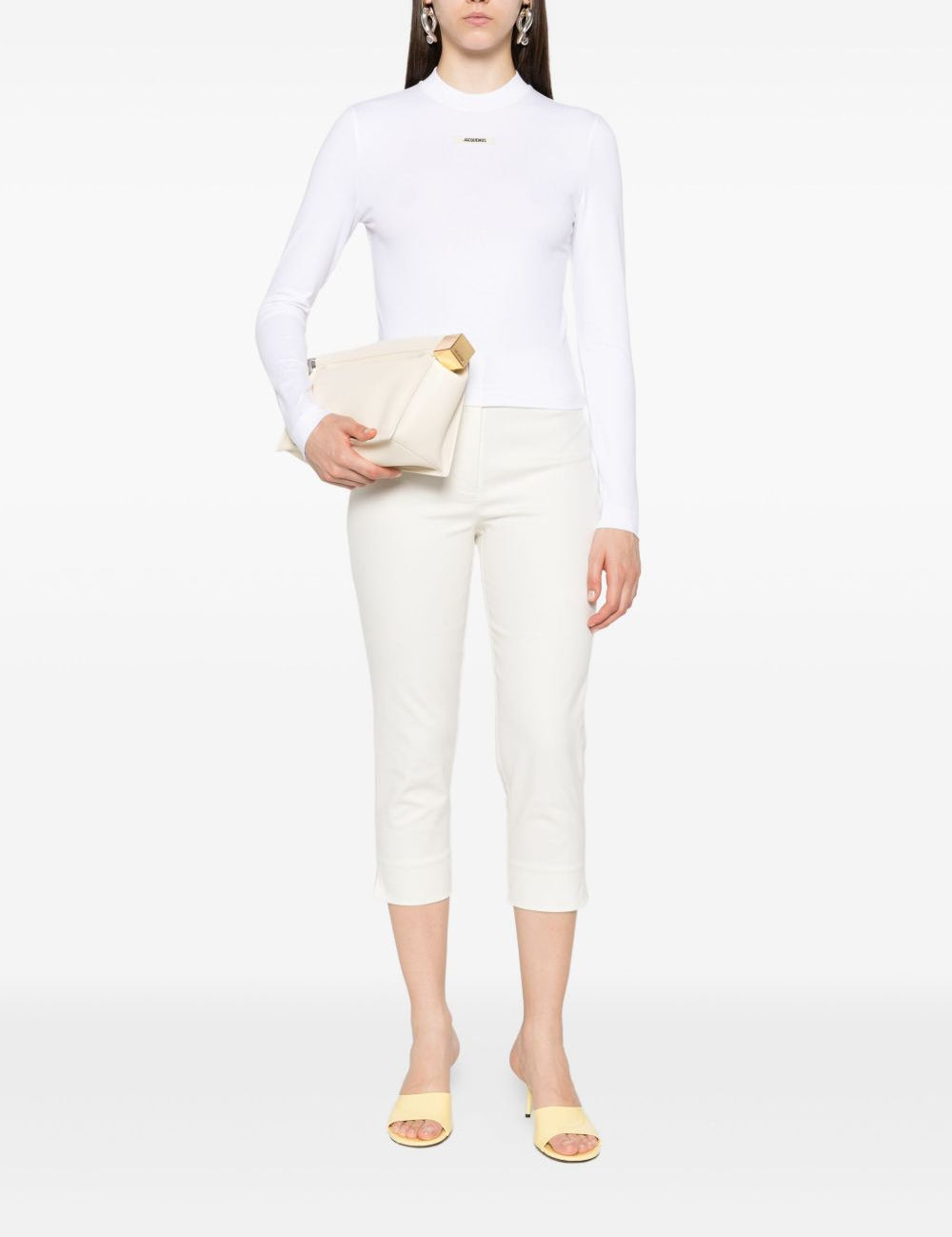 T-shirt a maniche lunghe le tshirt gros grain in bianco Jacquemus - donna 