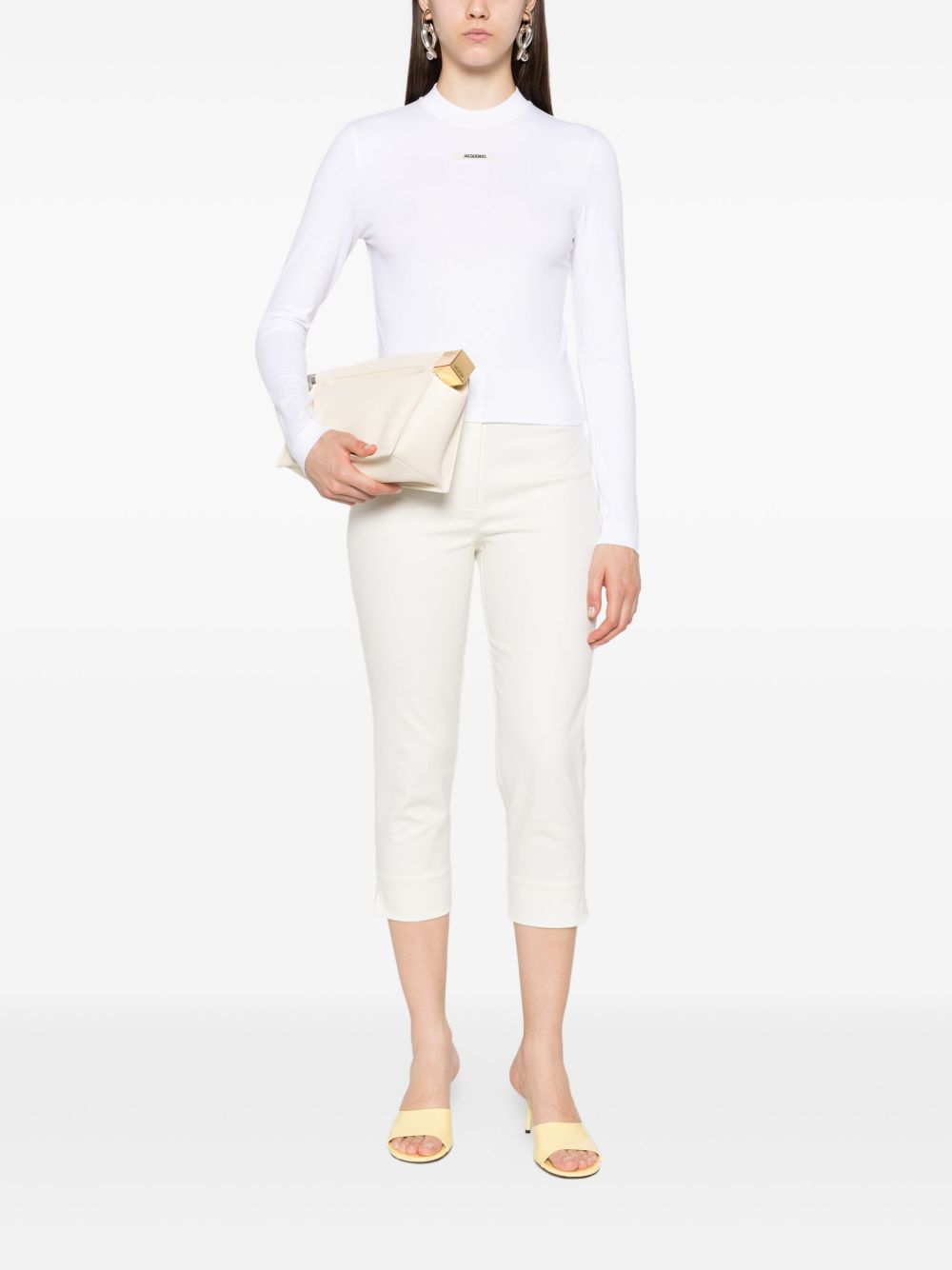 T-shirt a maniche lunghe le tshirt gros grain in bianco Jacquemus - donna 