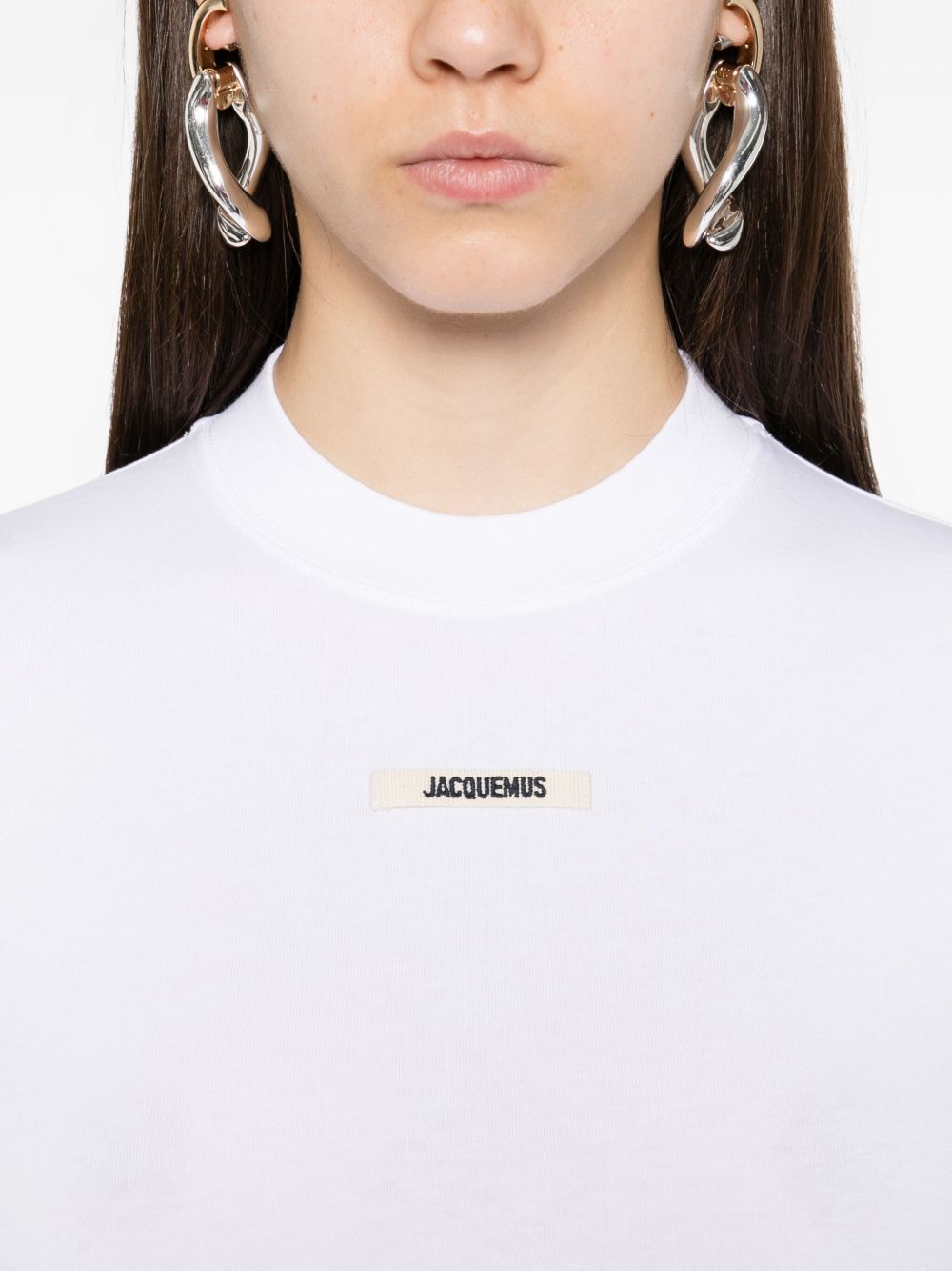 T-shirt a maniche lunghe le tshirt gros grain in bianco Jacquemus - donna 