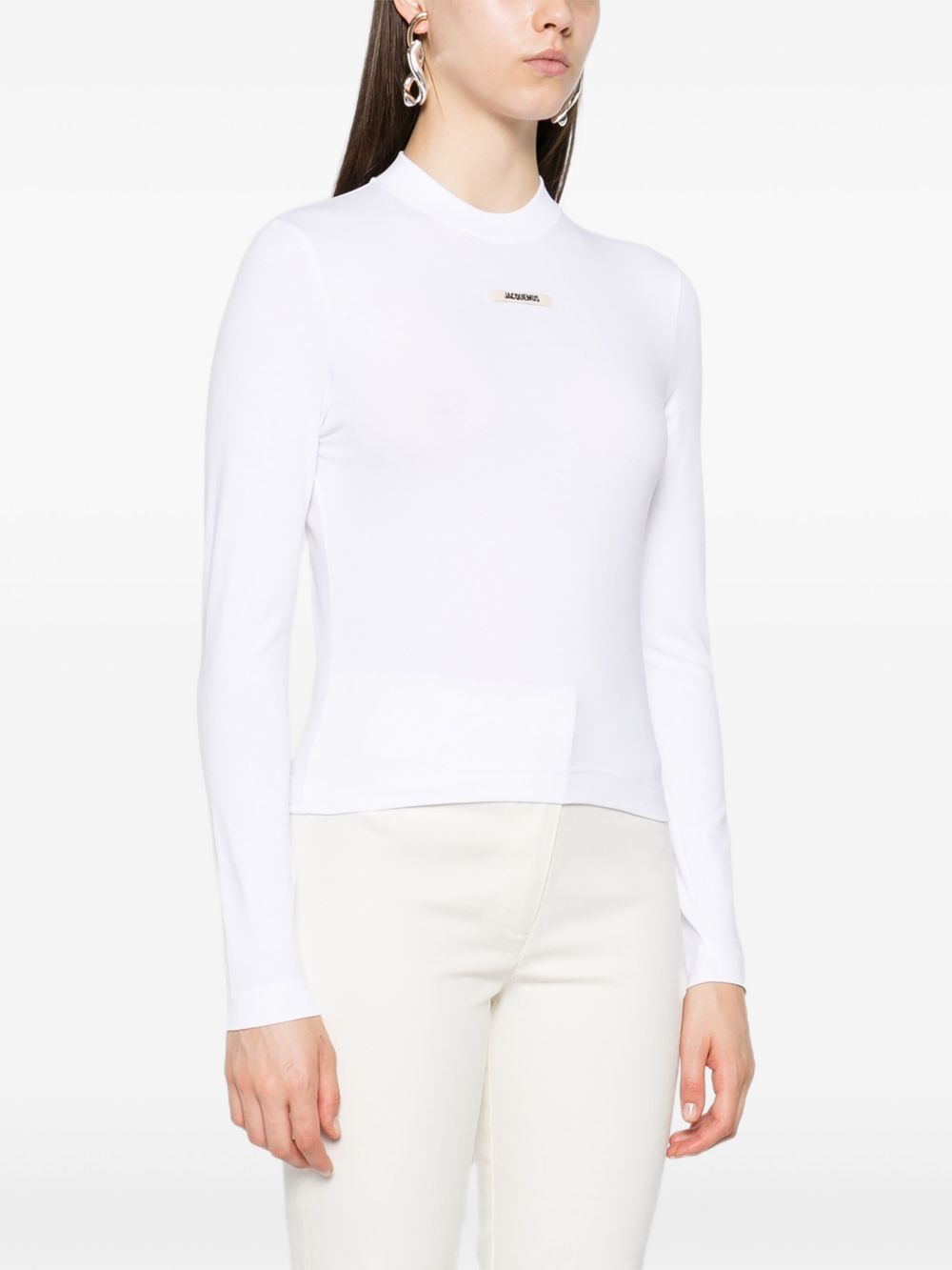 T-shirt a maniche lunghe le tshirt gros grain in bianco Jacquemus - donna 