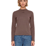 T-shirt con logo in marrone 