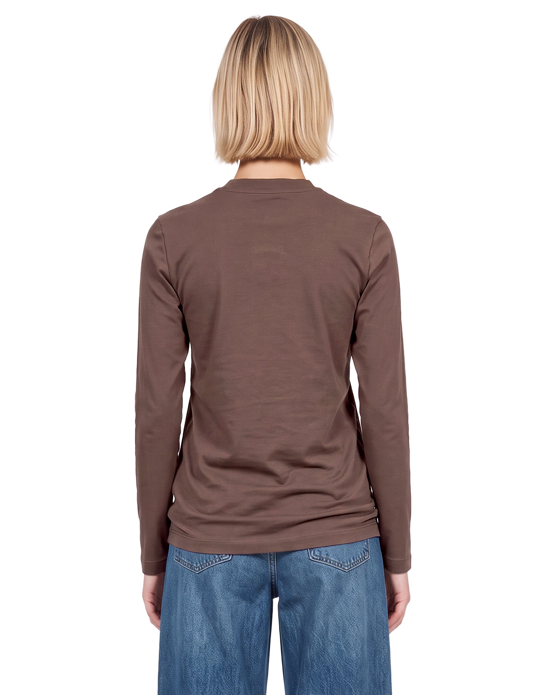 T-shirt con logo in marrone 
