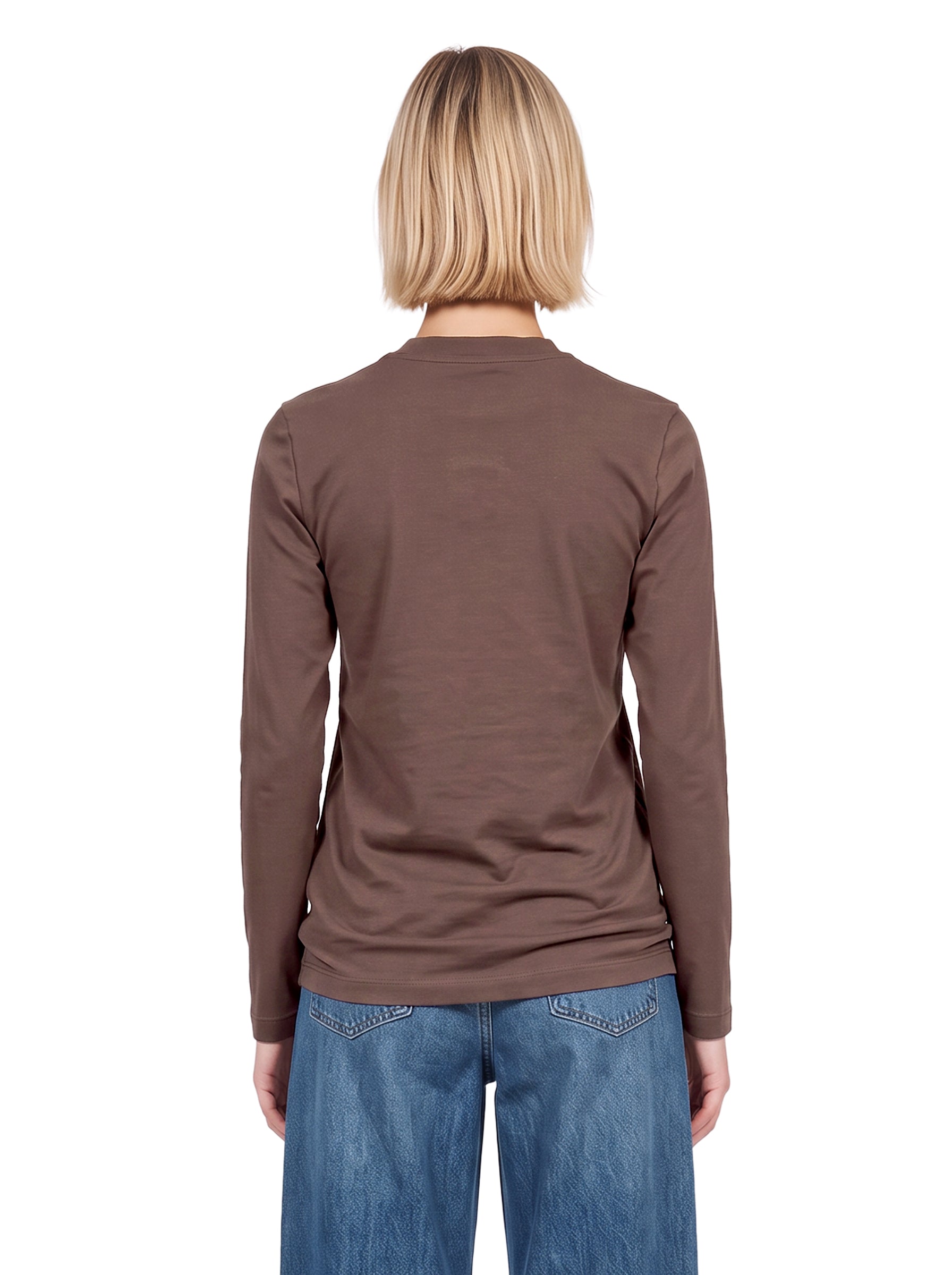 T-shirt con logo in marrone 