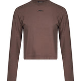 T-shirt con logo in marrone 