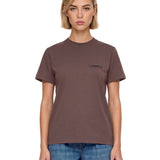 T-shirt con logo in marrone 