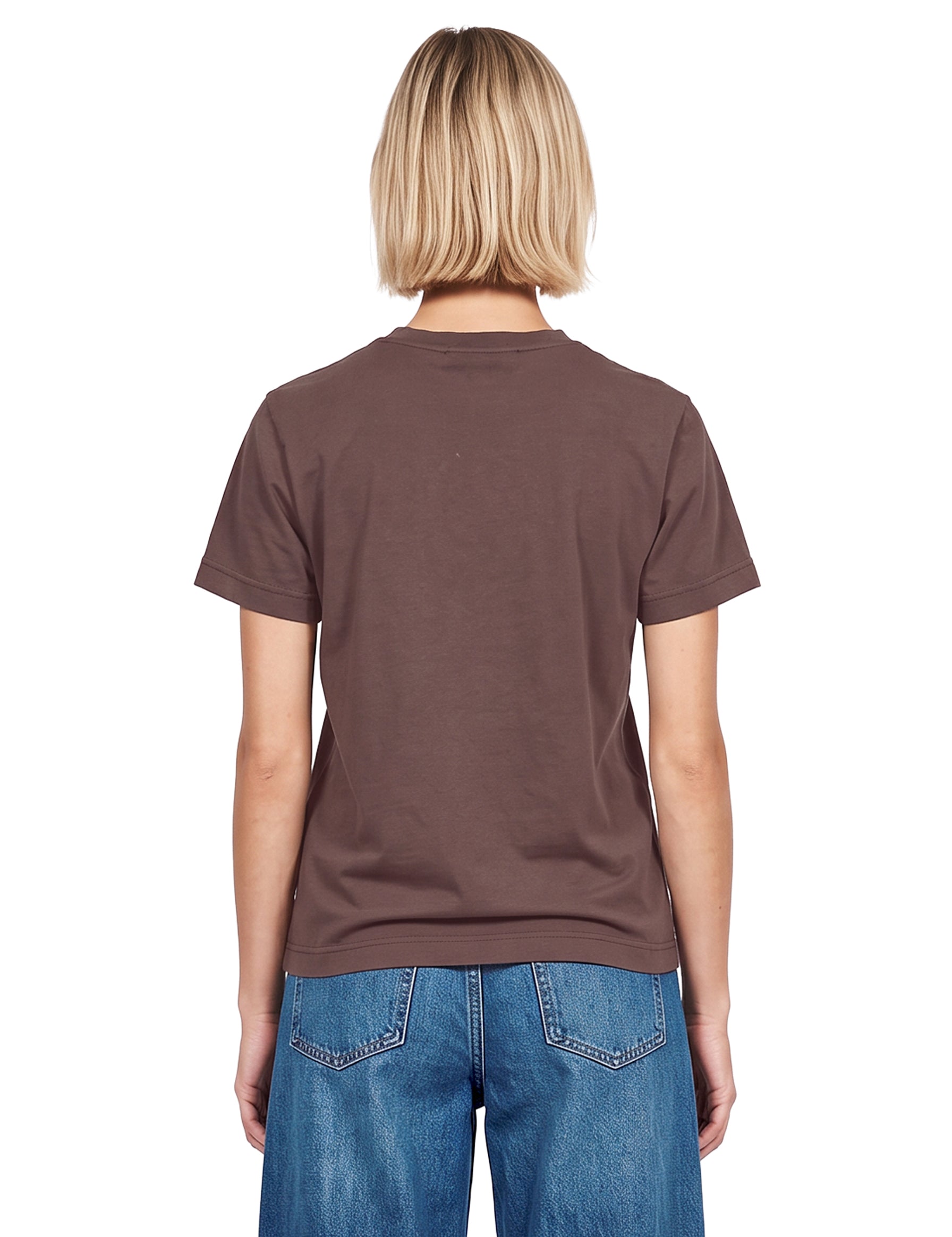 T-shirt con logo in marrone 