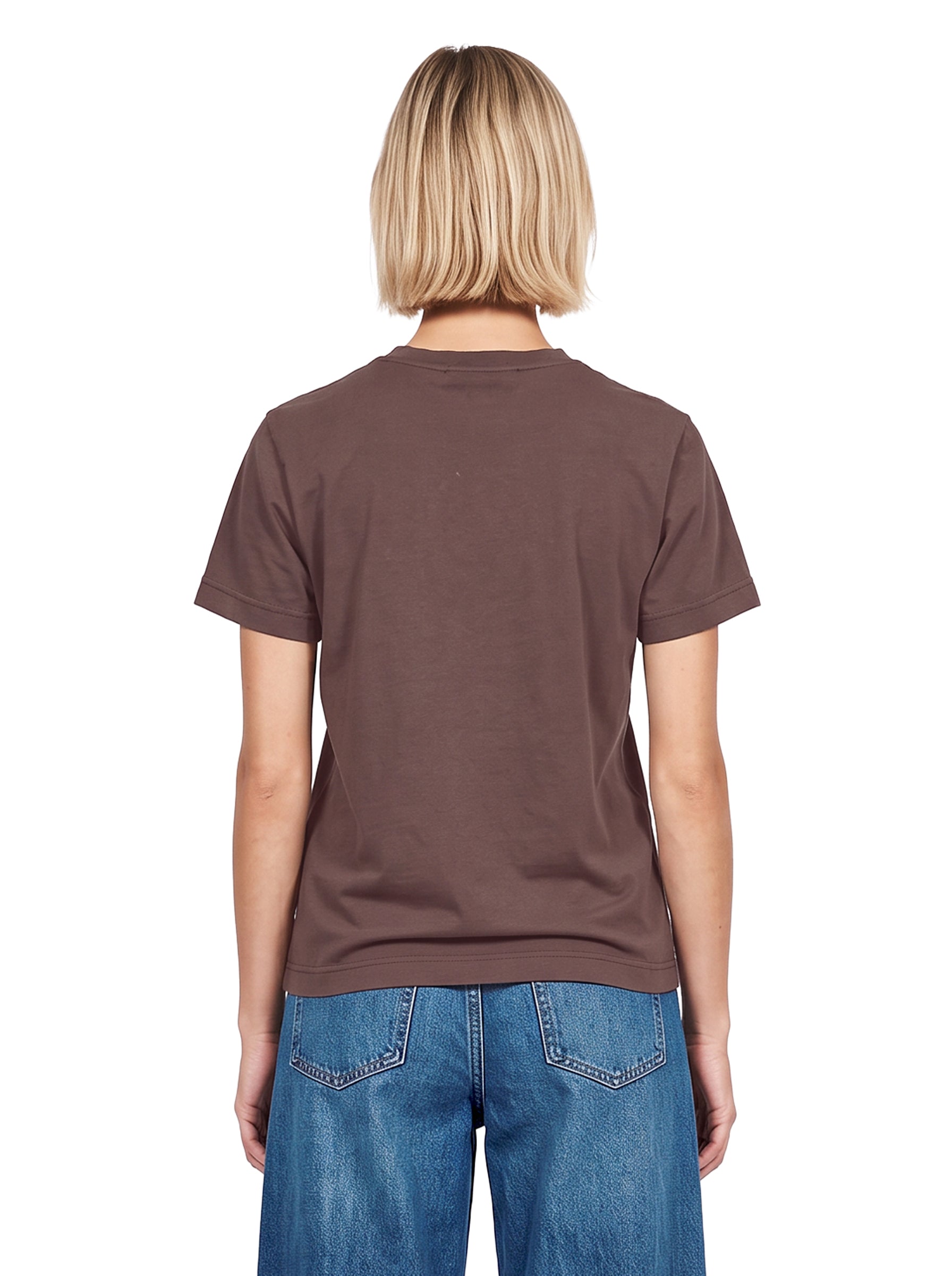 T-shirt con logo in marrone 