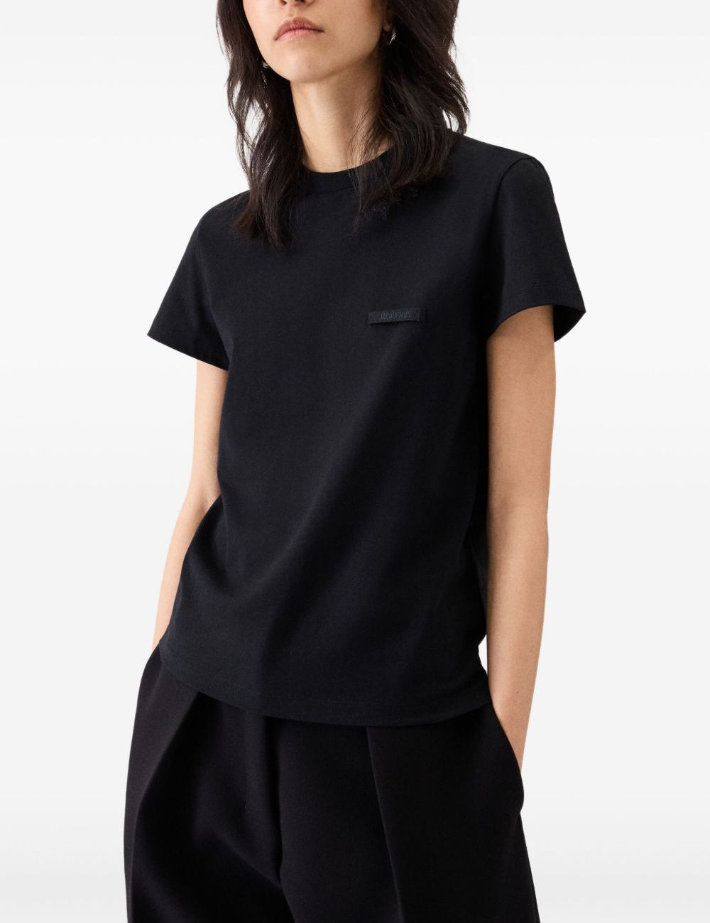 T-shirt le tshirt gros grain in nero Jacquemus - donna 