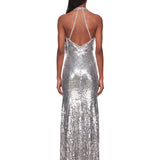 Abito con paillettes lisette in argento 