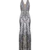 Abito con paillettes lisette in argento 