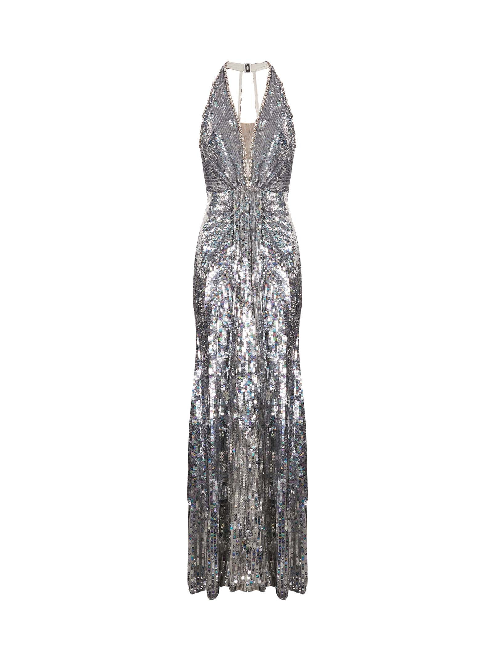 Abito con paillettes lisette in argento 