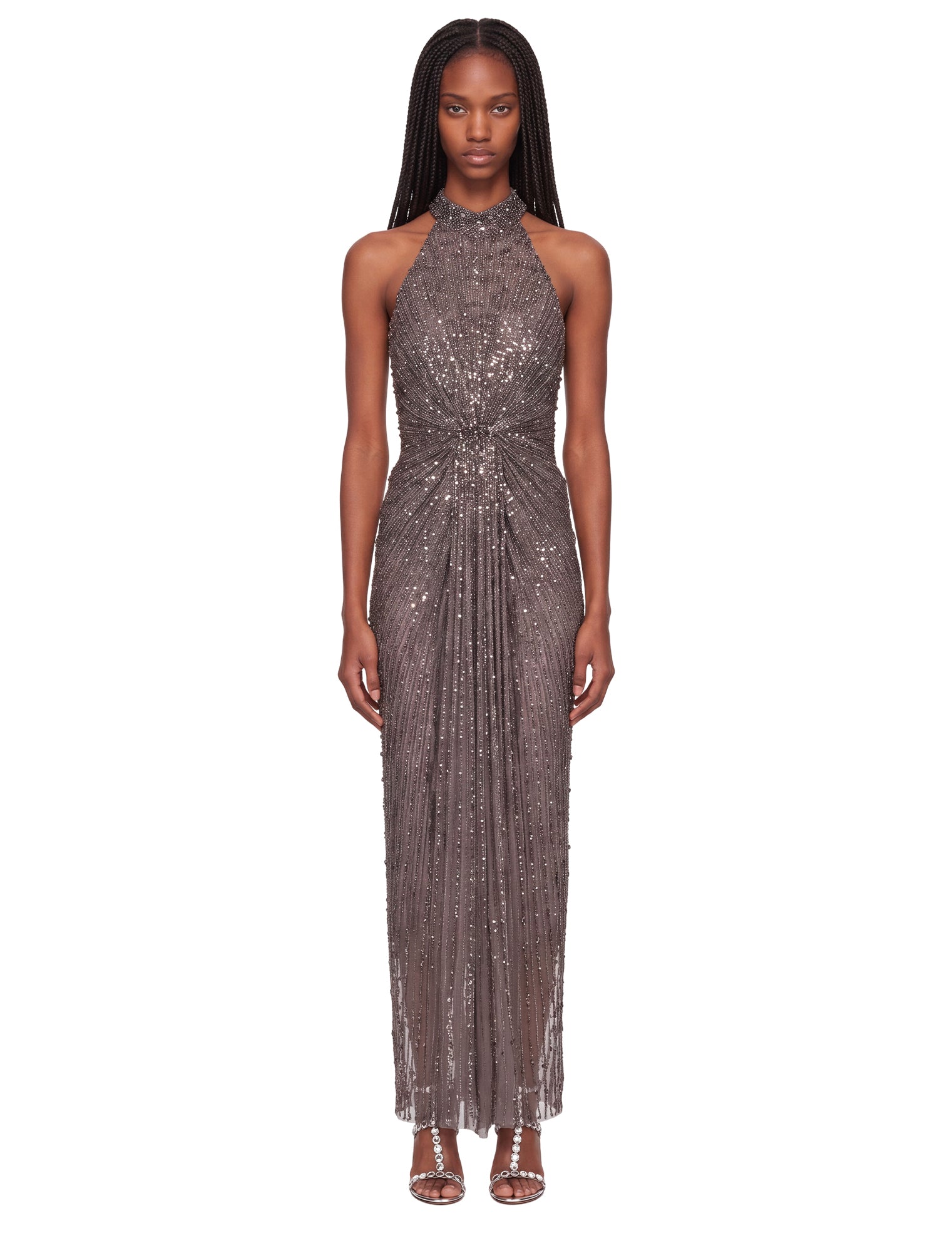 Abito con paillettes Whisper in grigio 