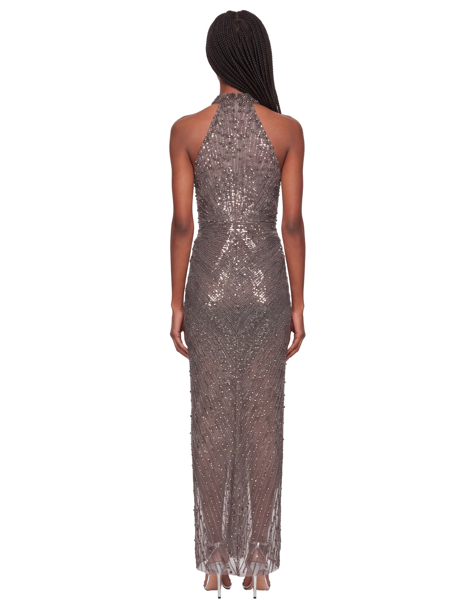 Abito con paillettes Whisper in grigio 