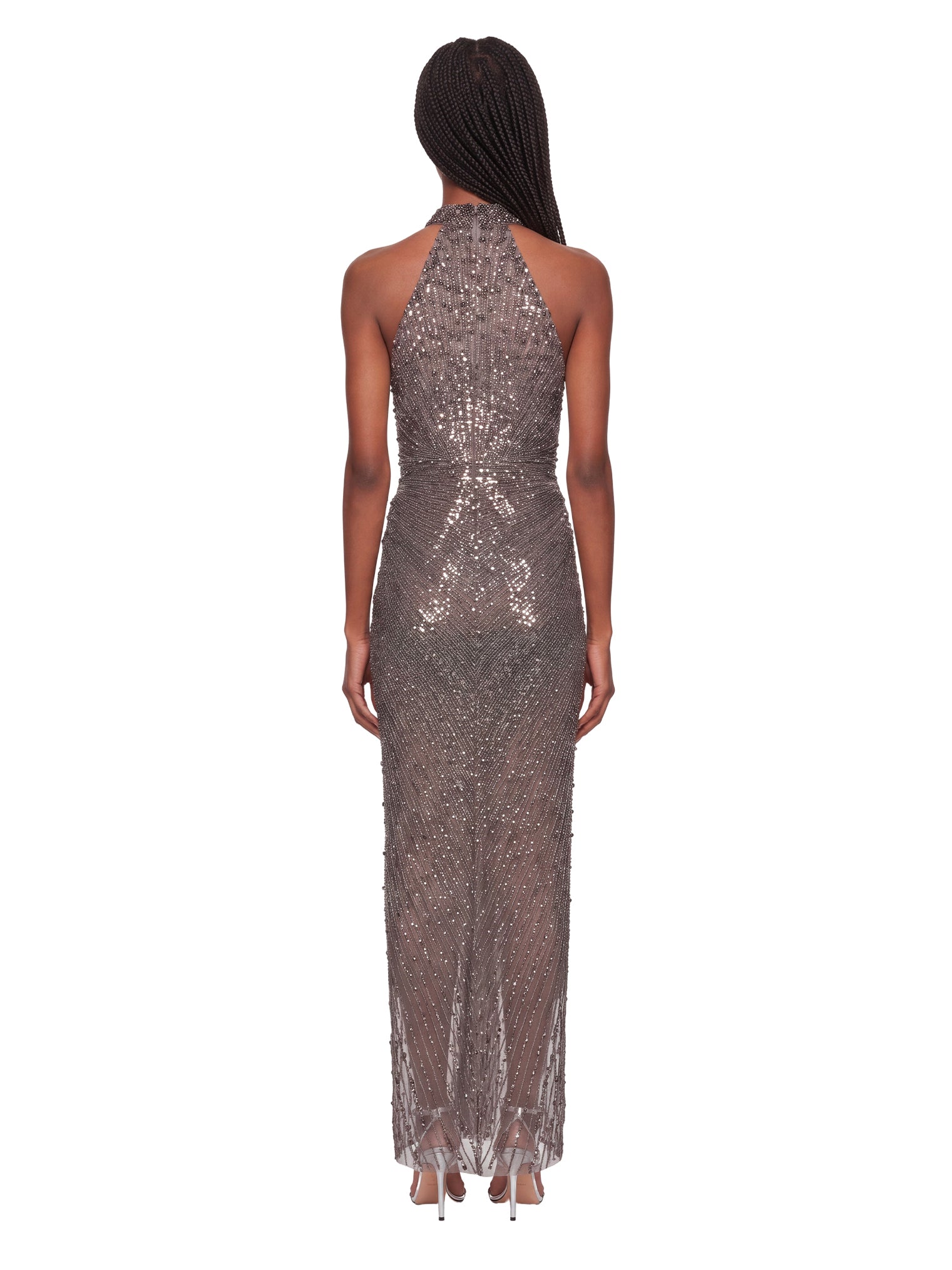 Abito con paillettes Whisper in grigio 