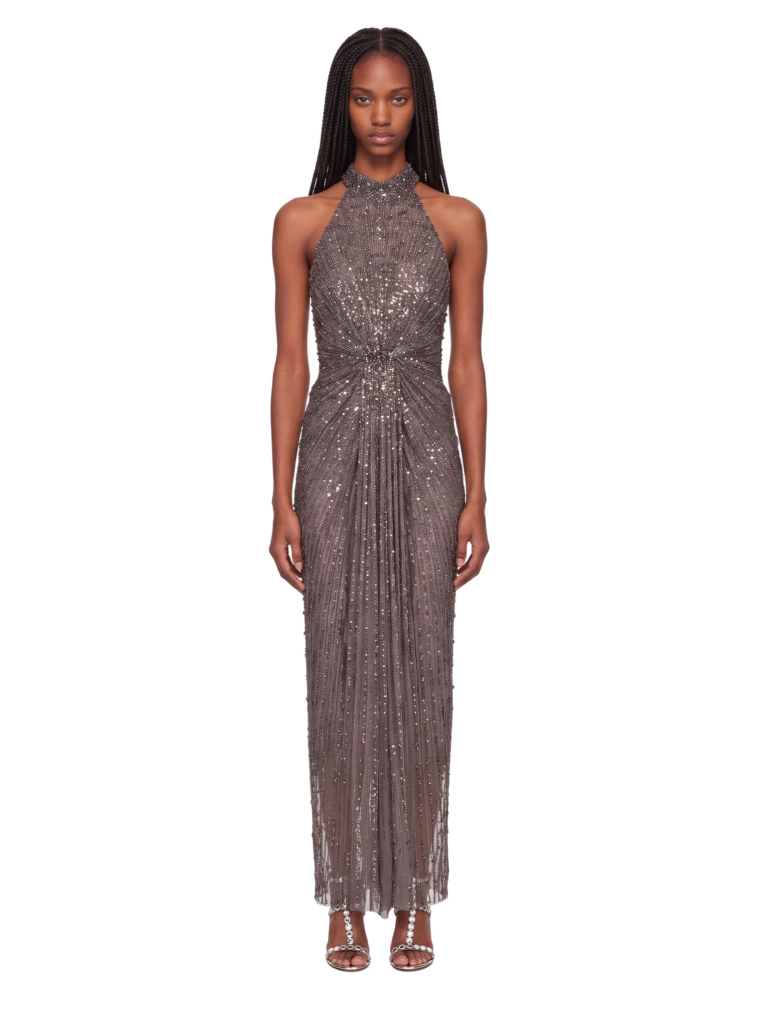 Abito con paillettes Whisper in grigio 