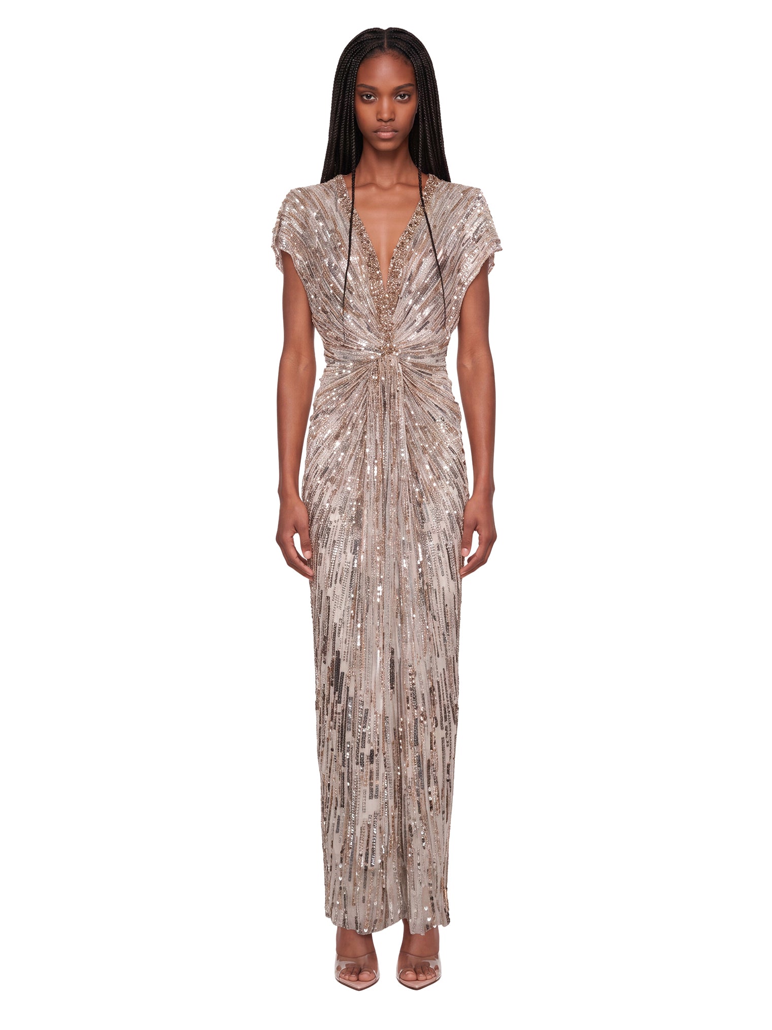 Abito con paillettes lacie in argento 