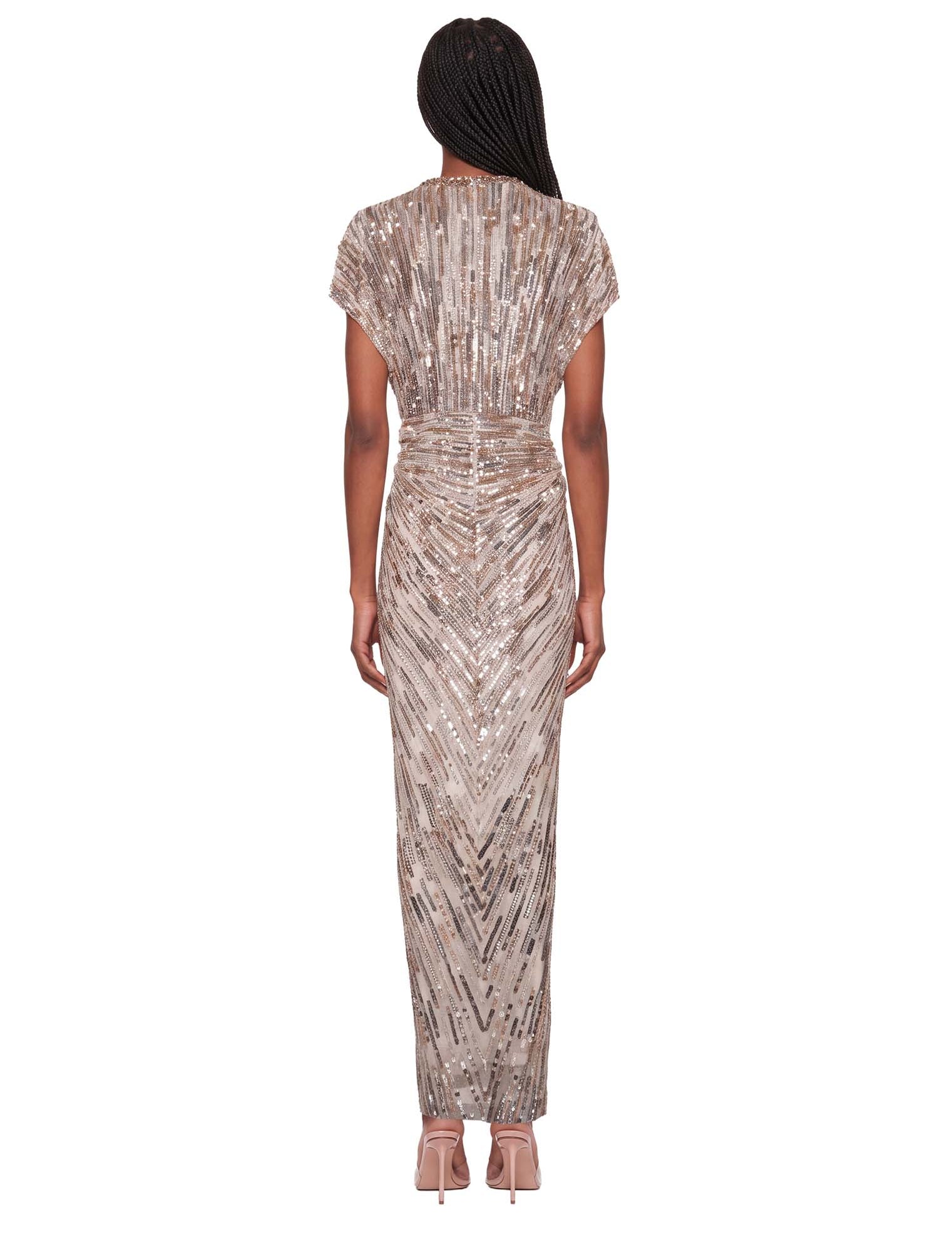 Abito con paillettes lacie in argento 