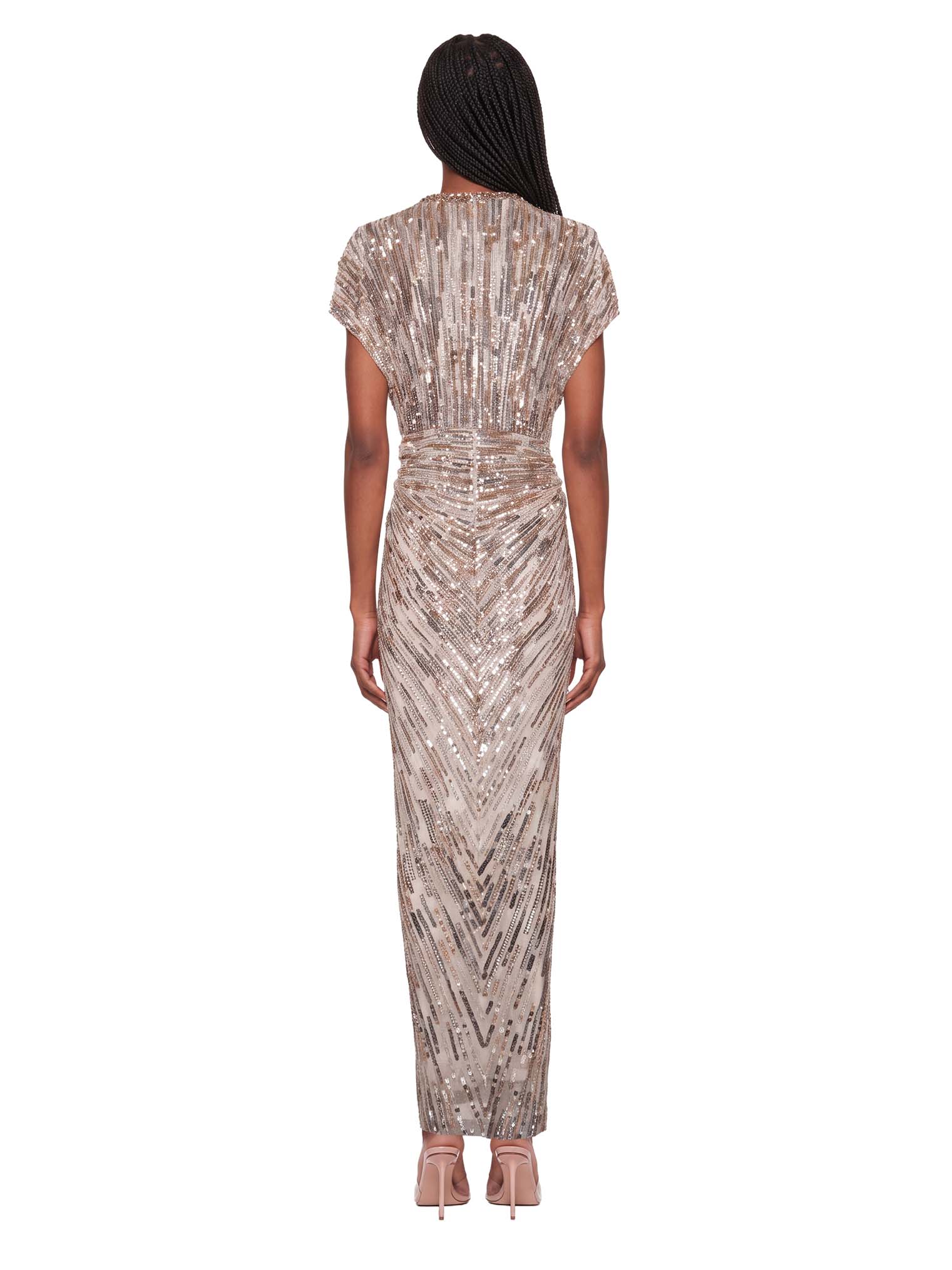 Abito con paillettes lacie in argento 