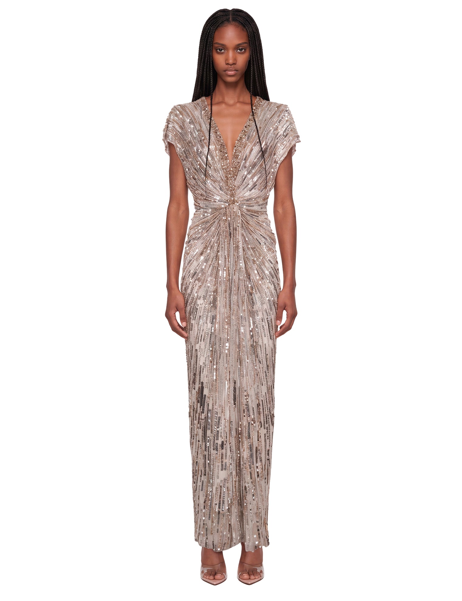 Abito con paillettes lacie in argento 