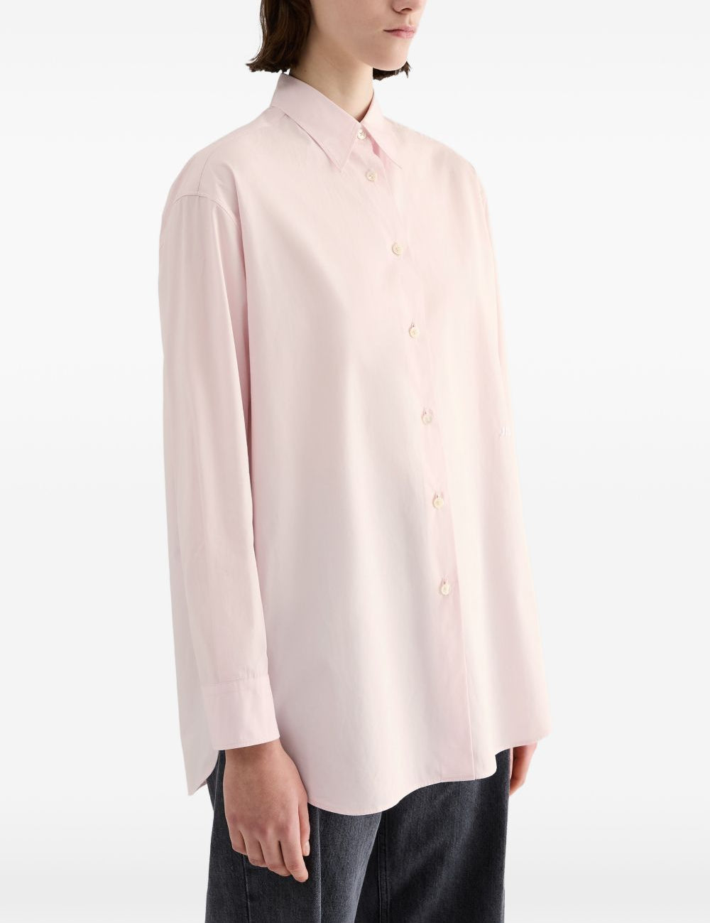 Camicia con ricamo in rosa 
