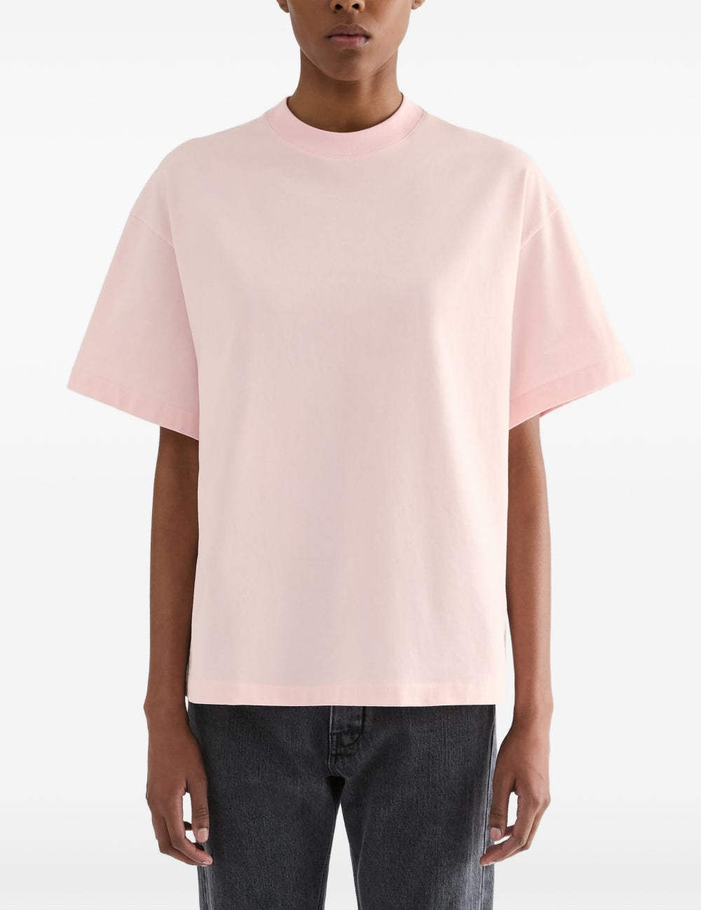 T-shirt a maniche corte con logo in rosa 