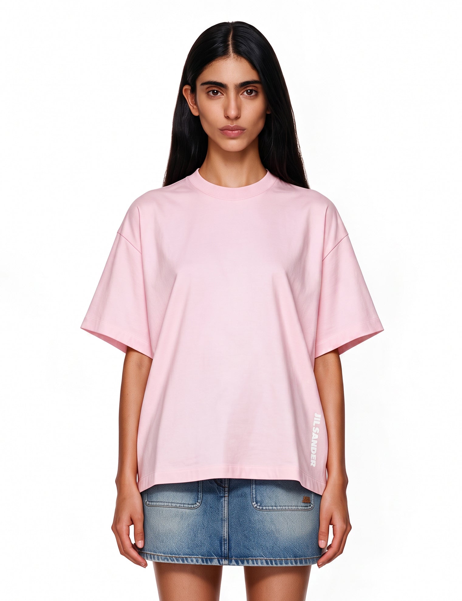 T-shirt a maniche corte con logo in rosa 