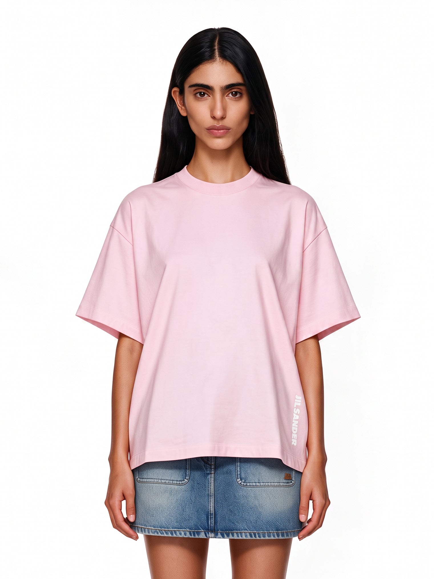 T-shirt a maniche corte con logo in rosa 