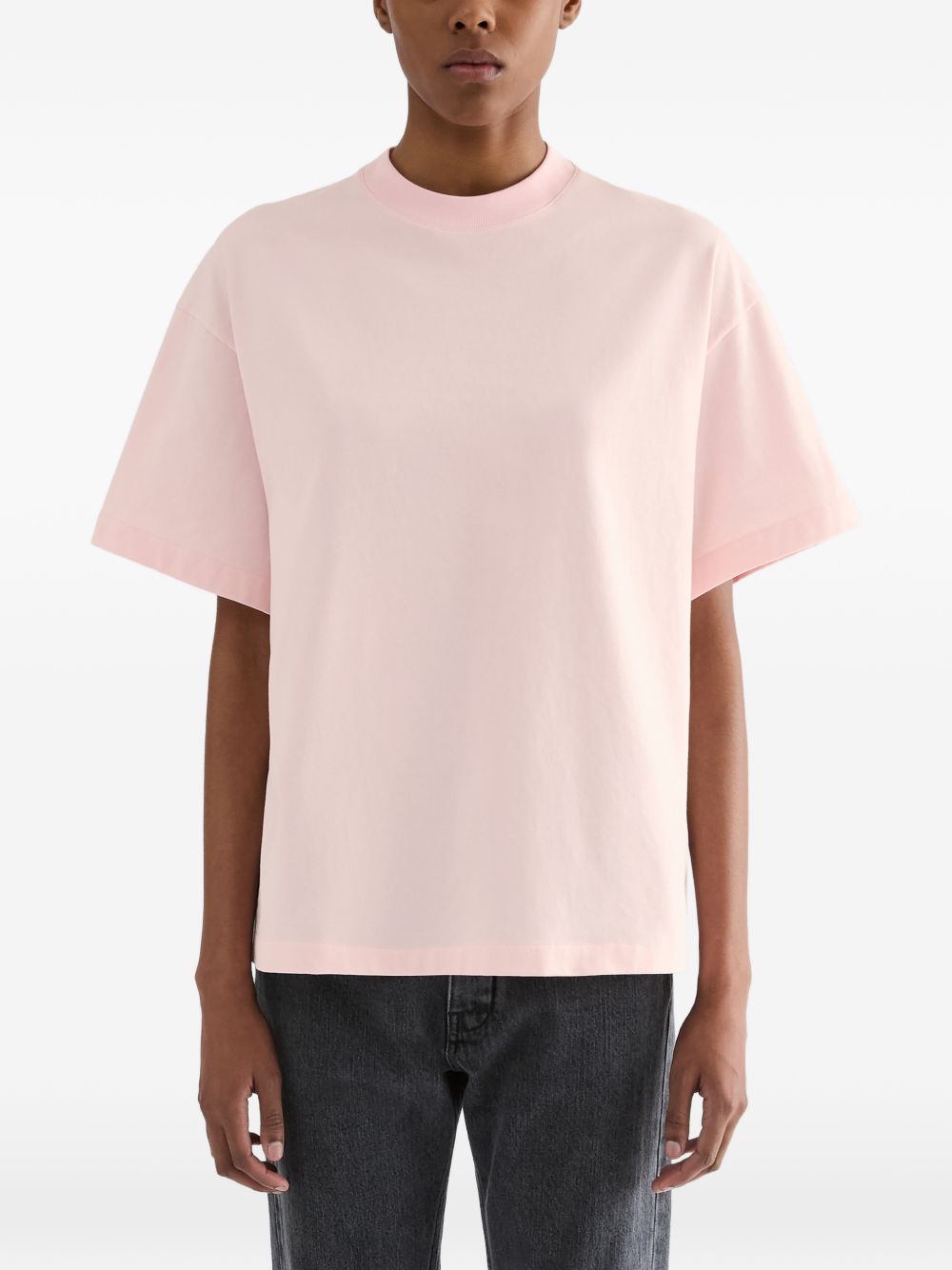 T-shirt a maniche corte con logo in rosa 
