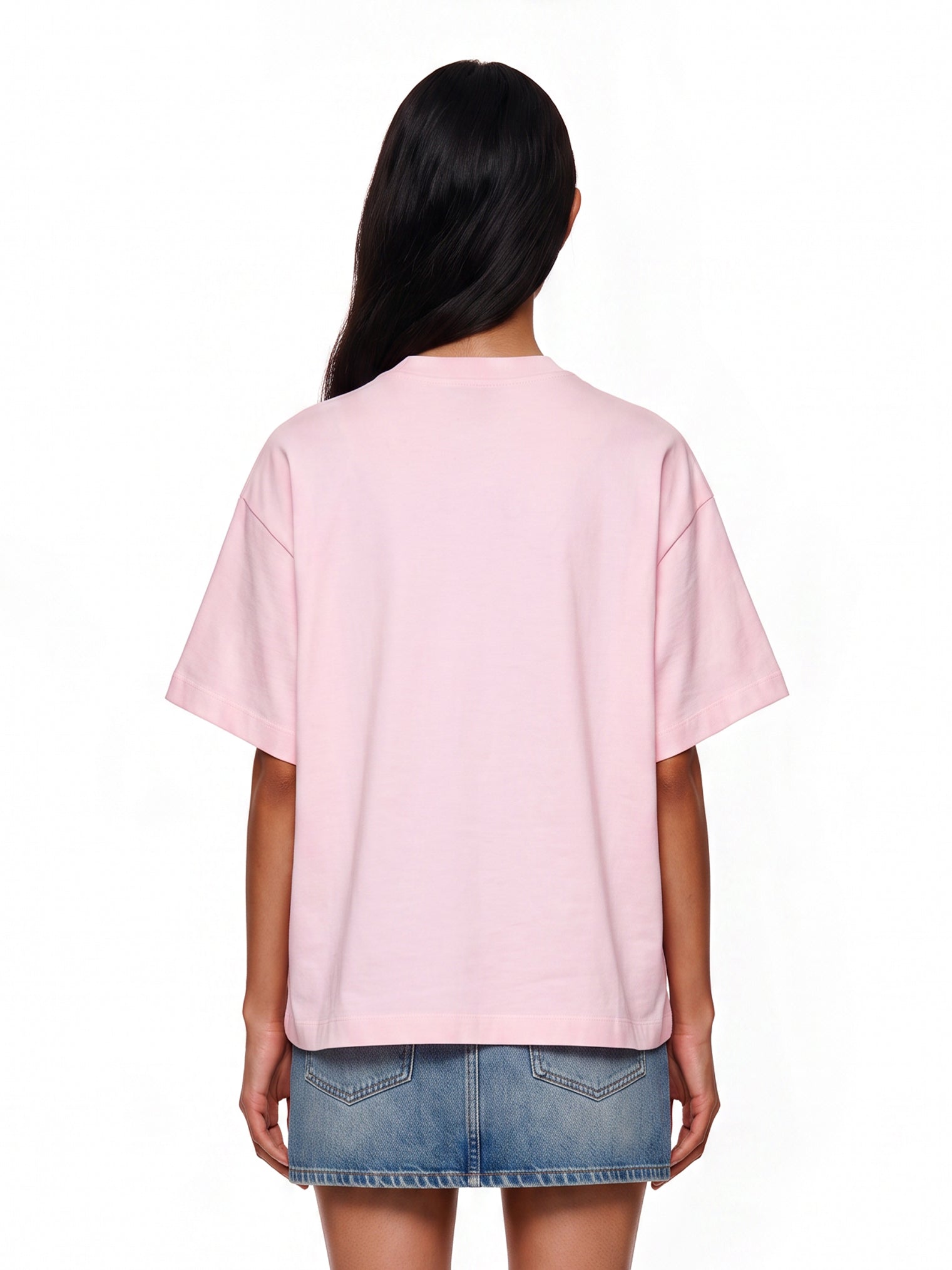T-shirt a maniche corte con logo in rosa 