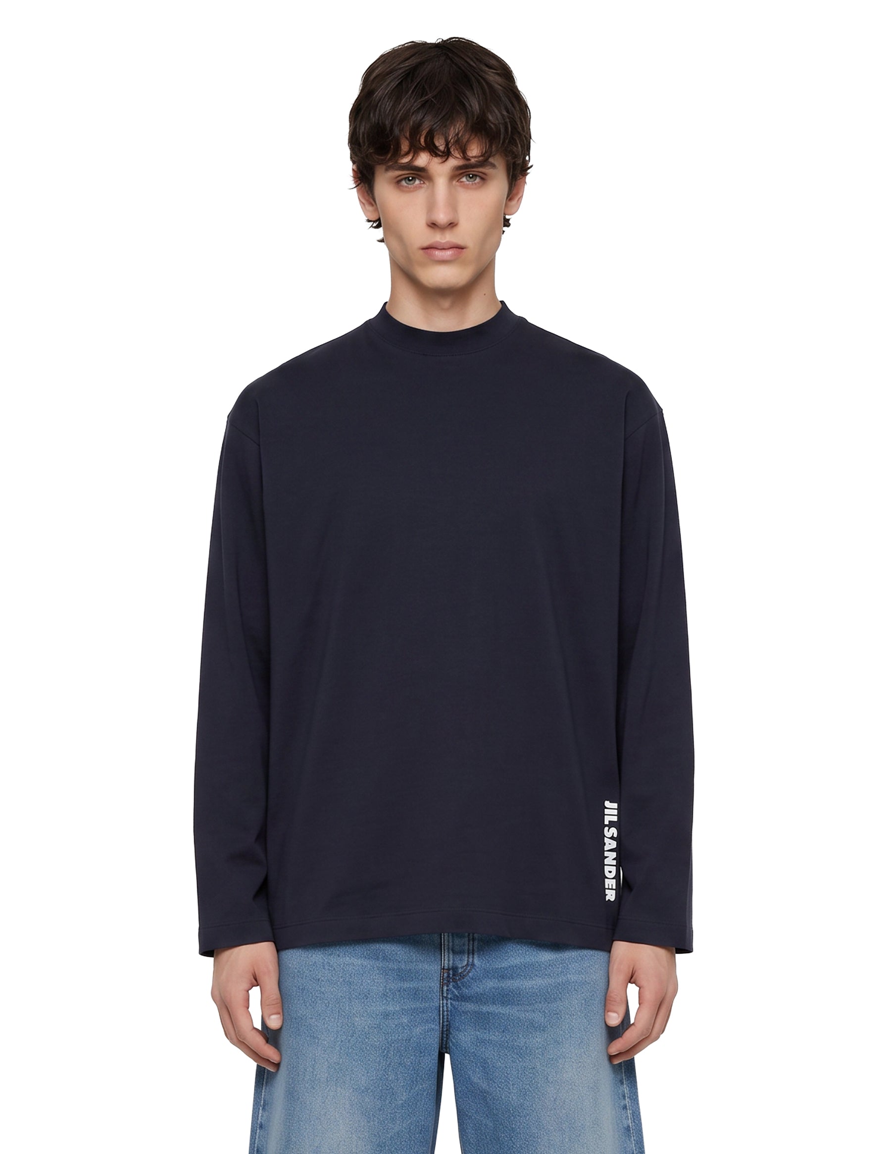 T-shirt a maniche lunghe in blu 