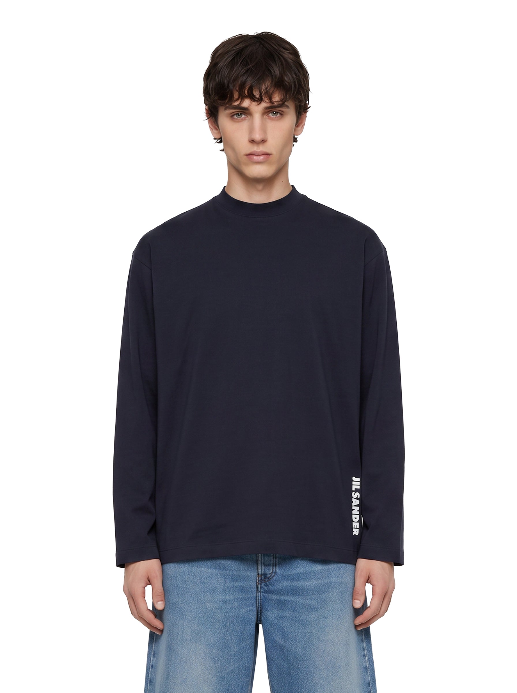 T-shirt a maniche lunghe in blu 