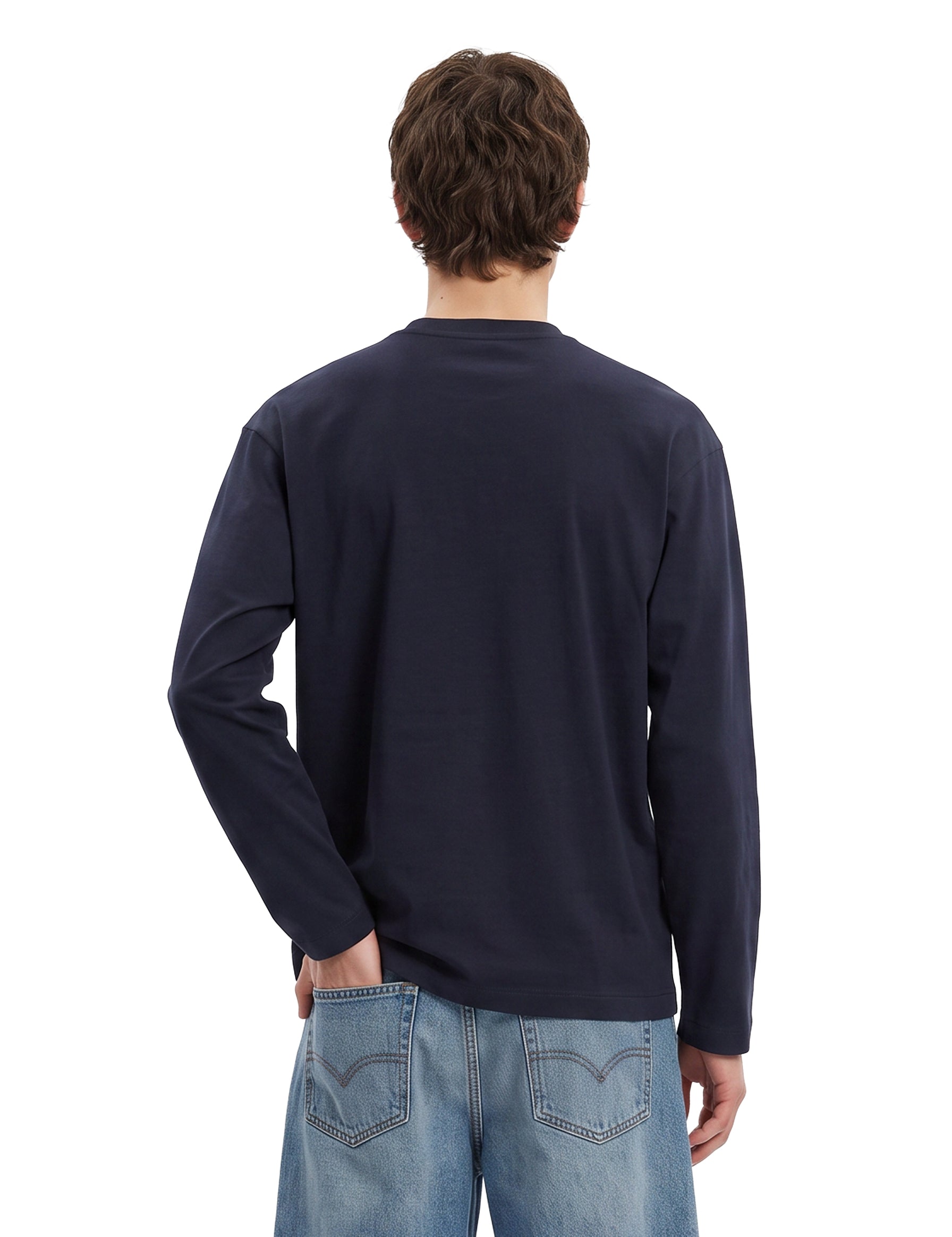 T-shirt a maniche lunghe in blu 