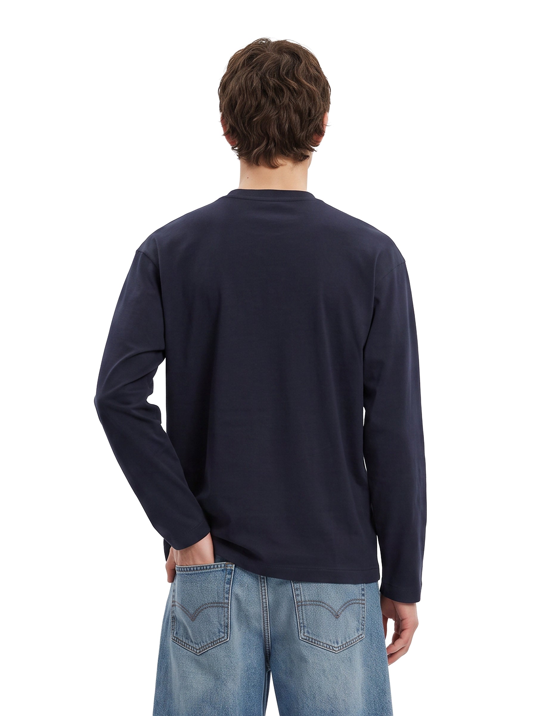 T-shirt a maniche lunghe in blu 