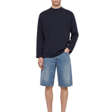 T-shirt a maniche lunghe in blu 