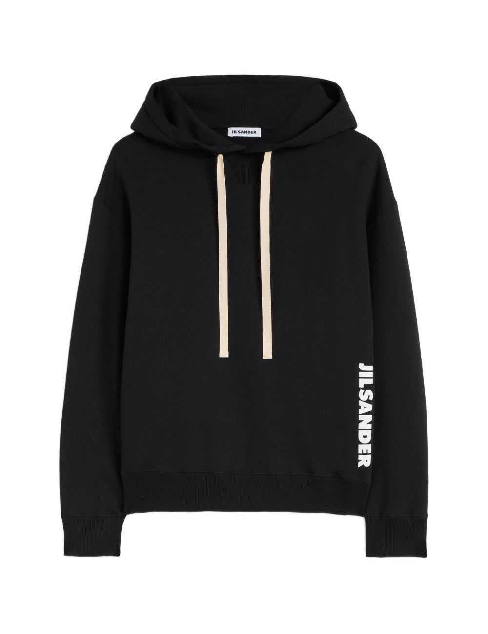 Felpa in cotone con logo e cappuccio in nero 
