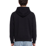 Felpa in cotone con logo e cappuccio in nero 