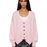Cardigan con scollo a V in rosa 
