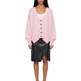 Cardigan con scollo a V in rosa 