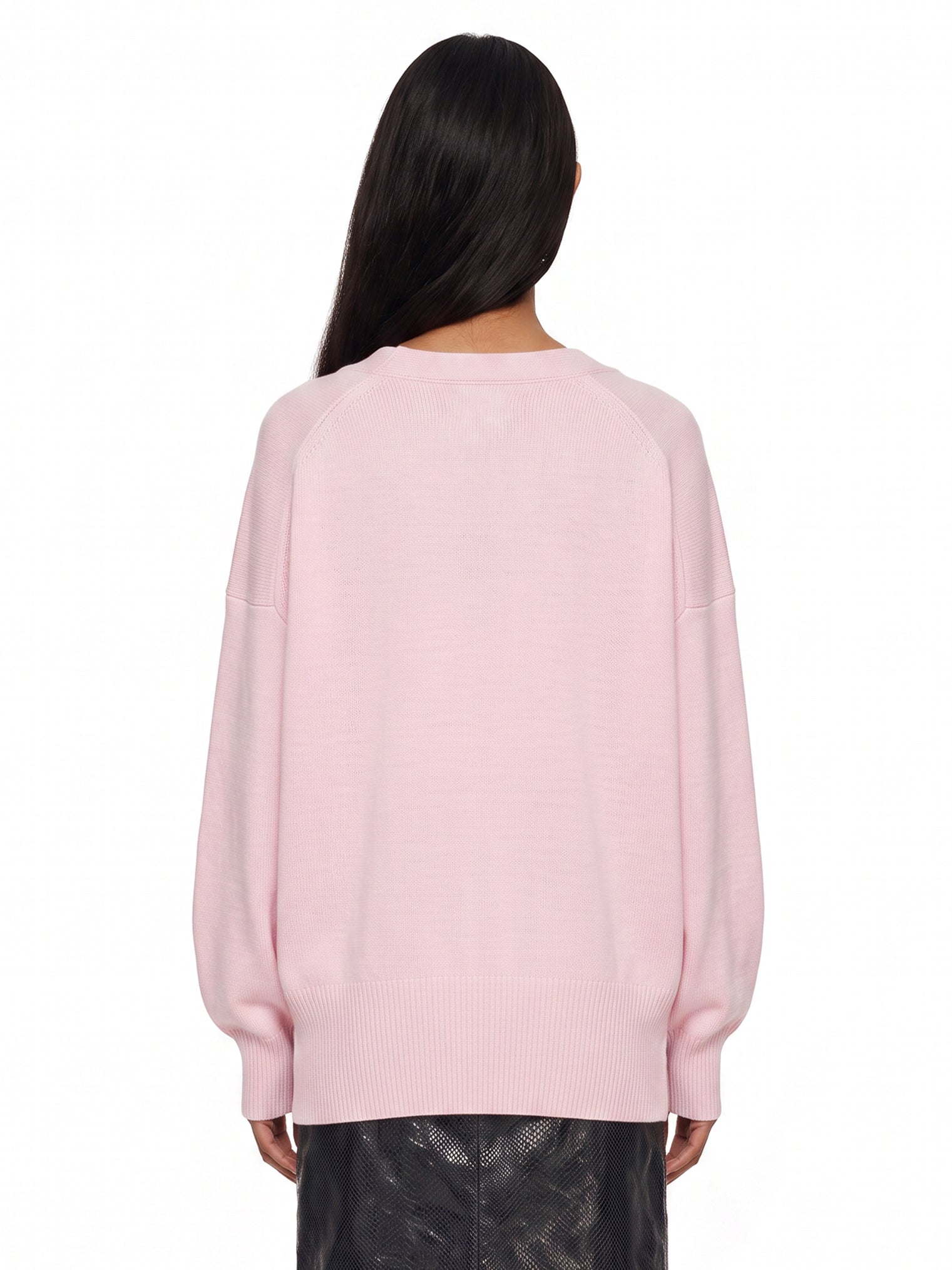 Cardigan con scollo a V in rosa 
