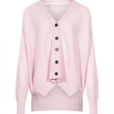 Cardigan con scollo a V in rosa 