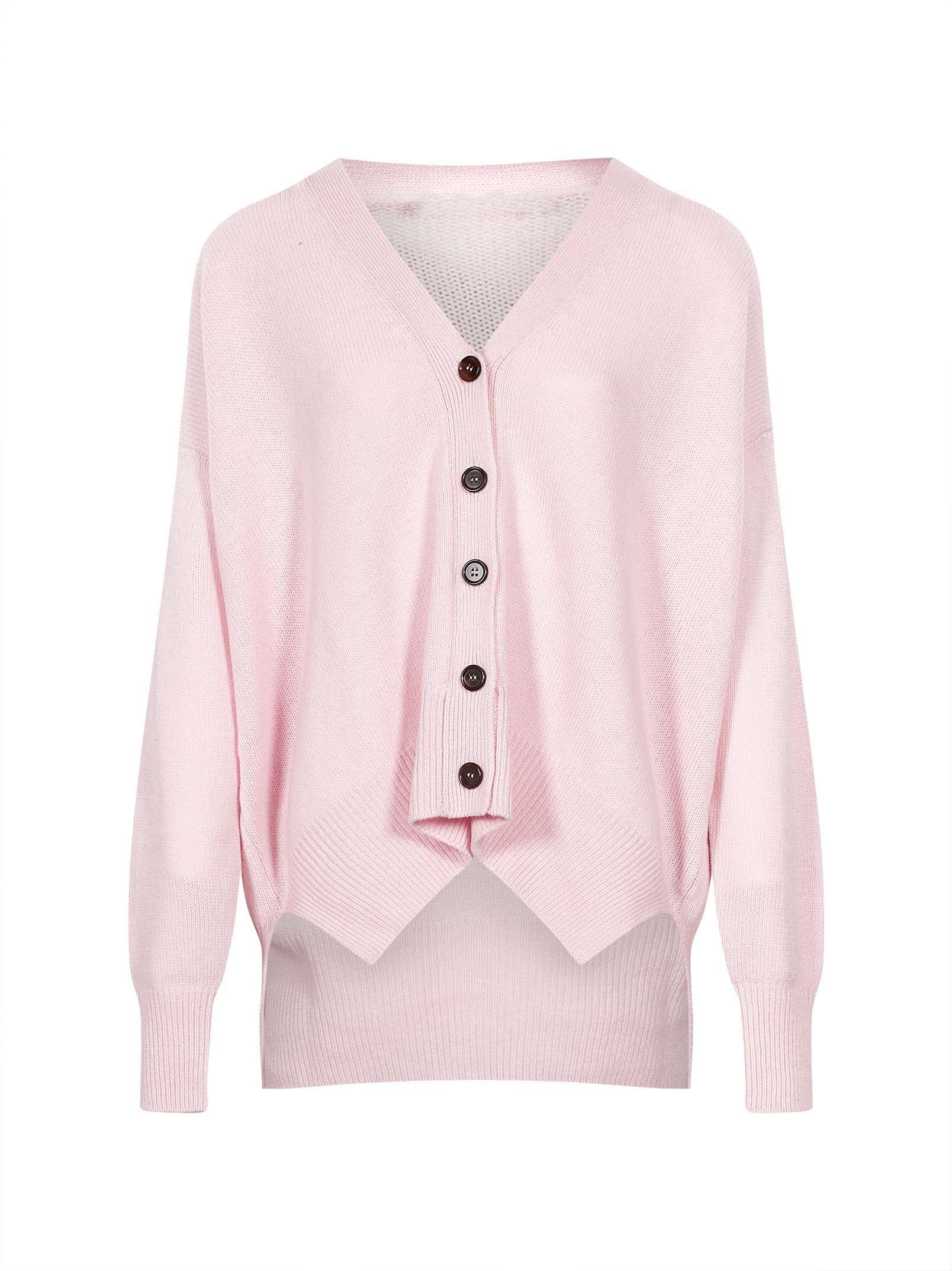 Cardigan con scollo a V in rosa 