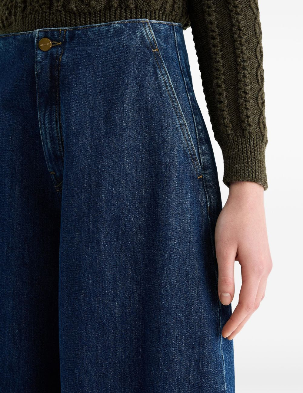 Jeans con gamba ampia n blu 