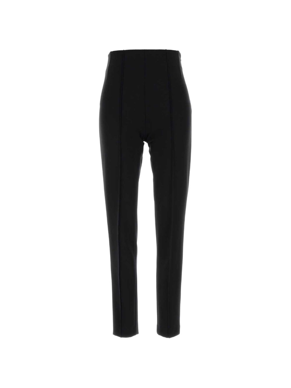 Pantaloni slim a vita alta in nero 