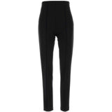 Pantaloni slim a vita alta in nero 