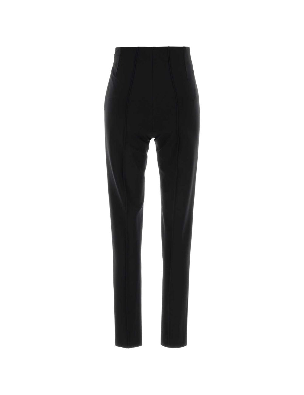 Pantaloni slim a vita alta in nero 