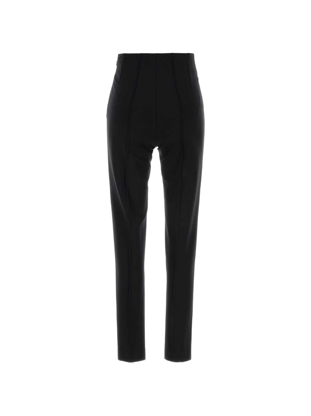 Pantaloni slim a vita alta in nero 